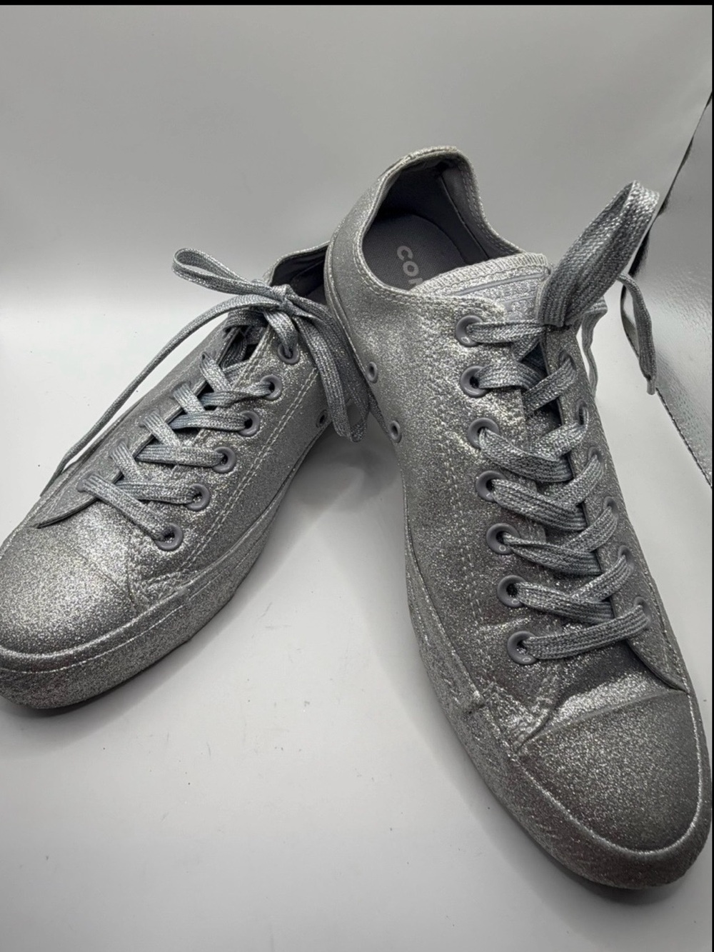 NWOT Converse Chuck Taylor All Star Low Top Silver Glitter Sneakers